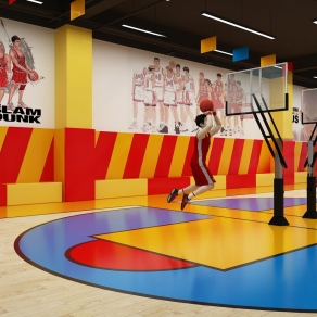 现代室内篮球场3D模型下载